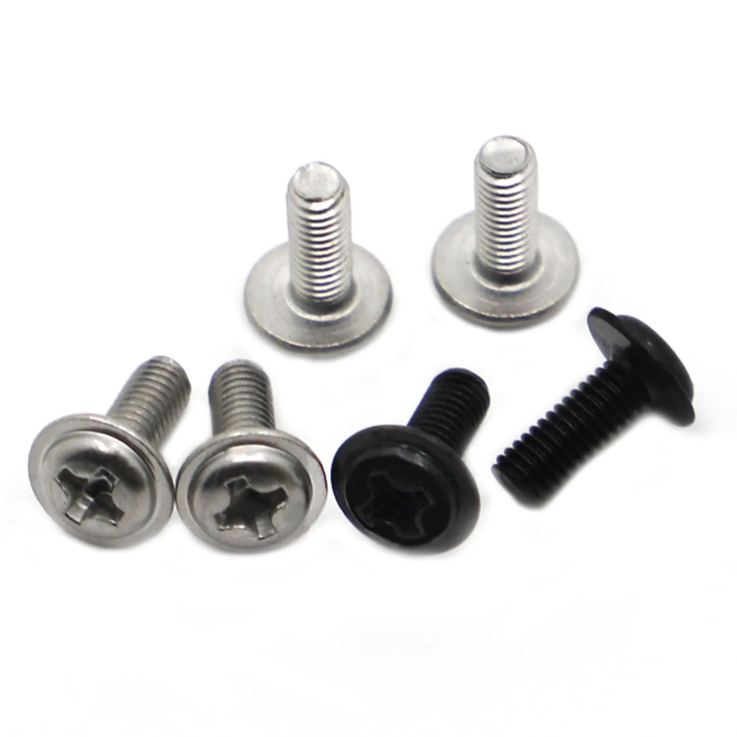 

M2 M2.5 M3 M4 M5 M6 Stainless Steel / Black Steel PWM DIN967 Cross Phillips Pan Round Head With Washer Padded Collar Screw Bolts