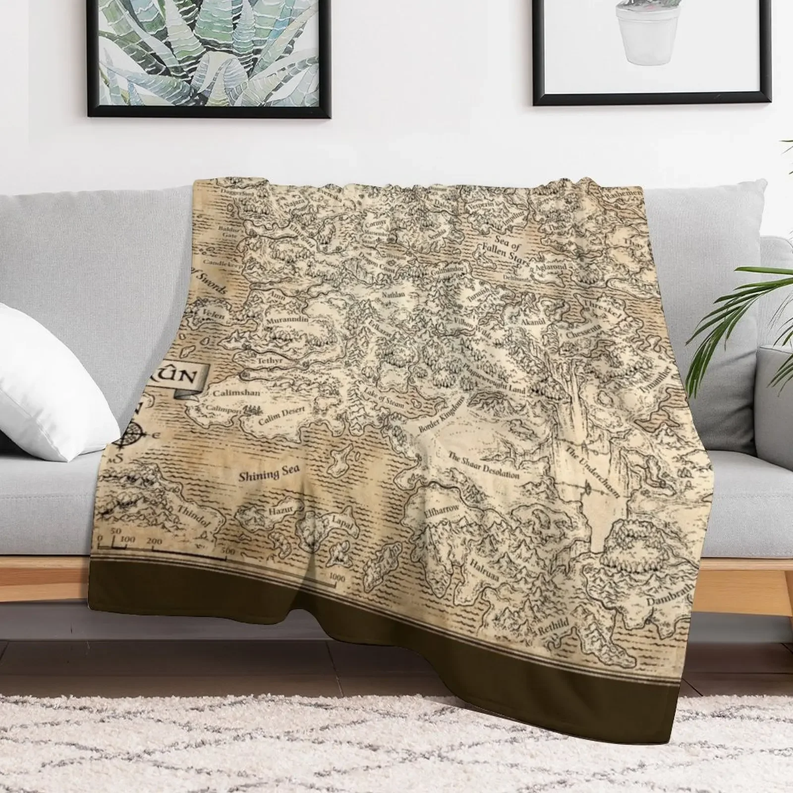 Пушистое одеяло с анотацией карты Фауна