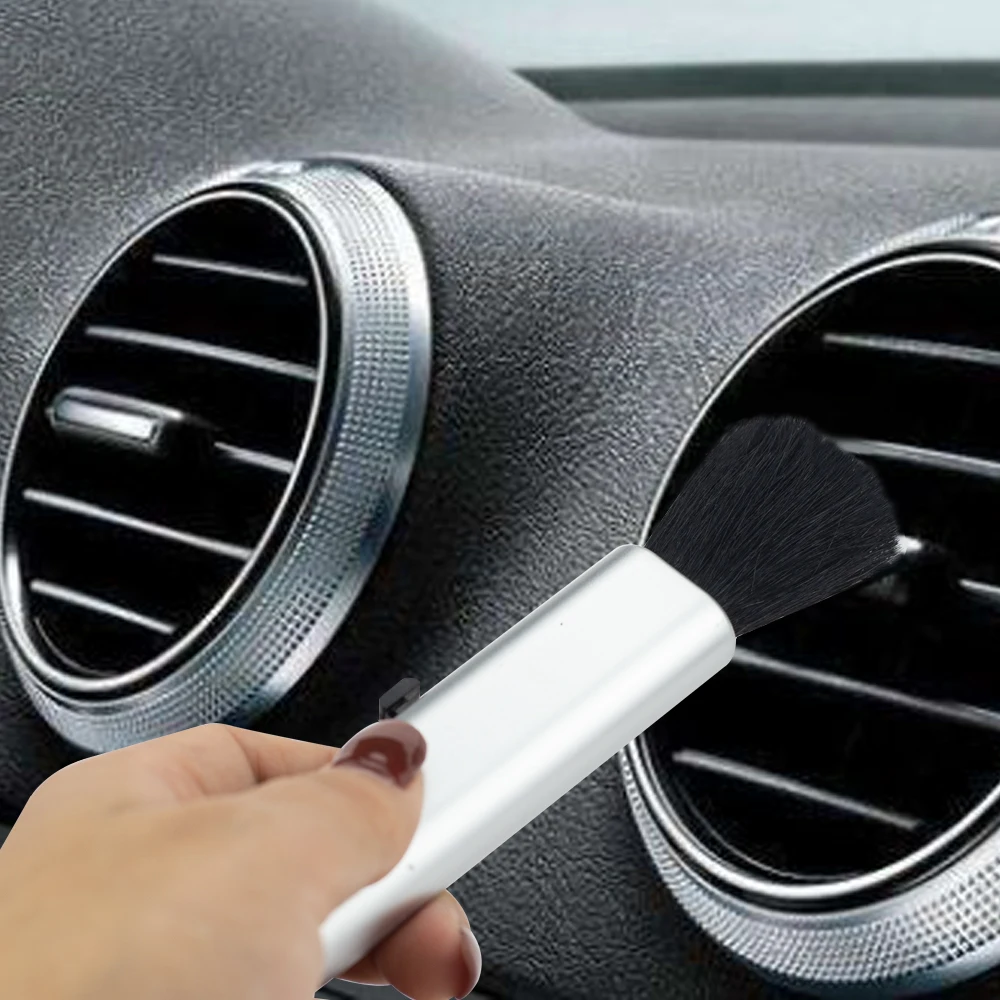 

Выдвижная щетка для чистки автомобиля, телескопическая щетка для детейлинга кондиционера с пластиковой ручкой, шерстяная щетка