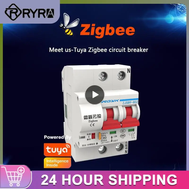 

Автоматический выключатель Tuya Zigbee3.0 1-4p, дистанционное управление защитой от перегрузки, работает с Alexa Google Home 80a 100a 125a