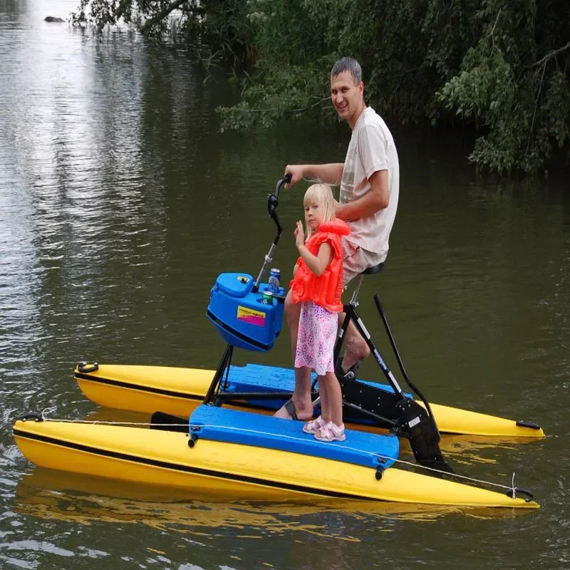 Плавающий надувной водный велосипед с морскими педалями велосипедная лодка для