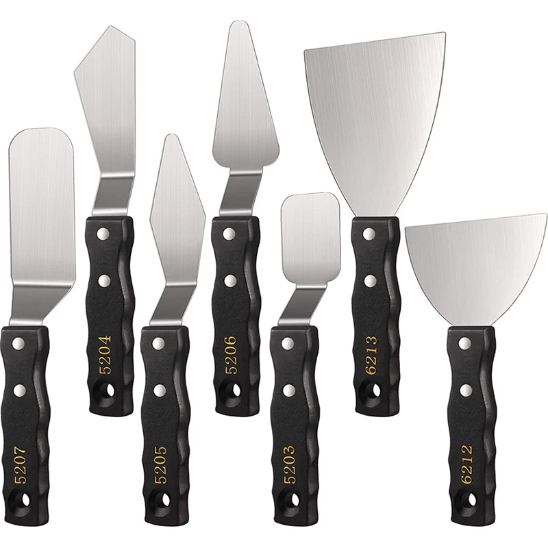 

5Pcs Large Painting Knife Set Pallet Knife,Painting Mixing Scraper Spatula Palette Knife Tools,for Color Mixing Supplies