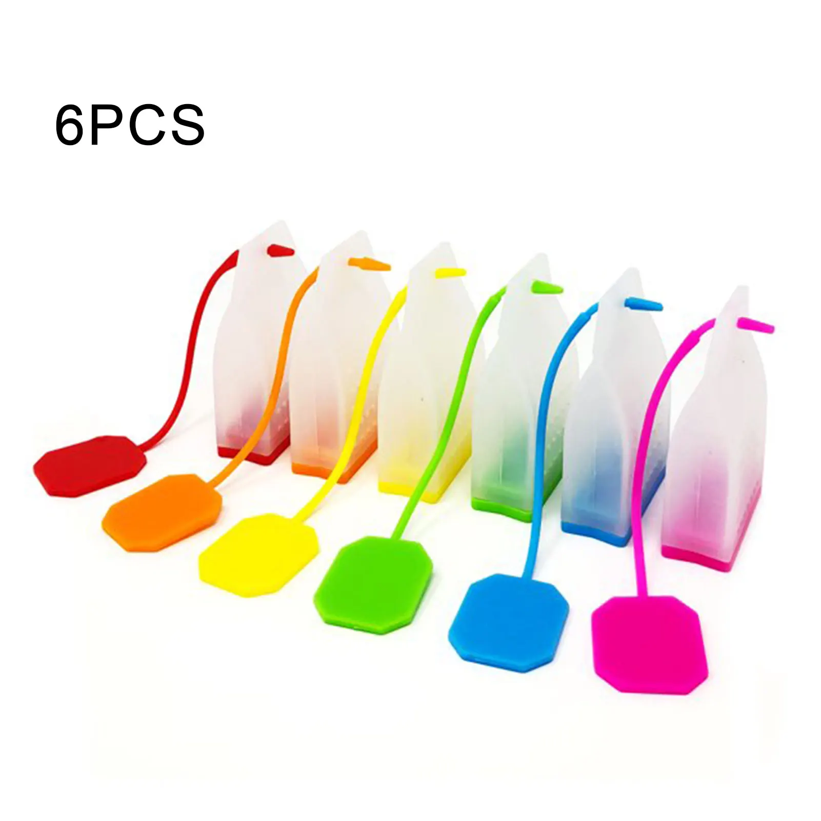 

6 шт., многоразовые силиконовые пакеты для чая