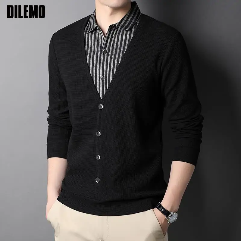 Высококачественный новый брендовый Дизайнерский Модный трикотажный кардиган с