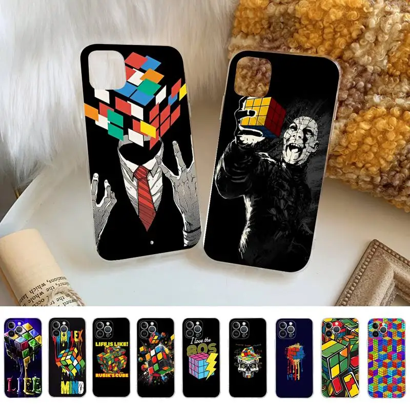

Funny-R-Rubiks-C-Cube Phone Case For iPhone 14 13 12 Mini 11 Pro XS Max X XR SE 6 7 8 Plus Soft Silicone Cover