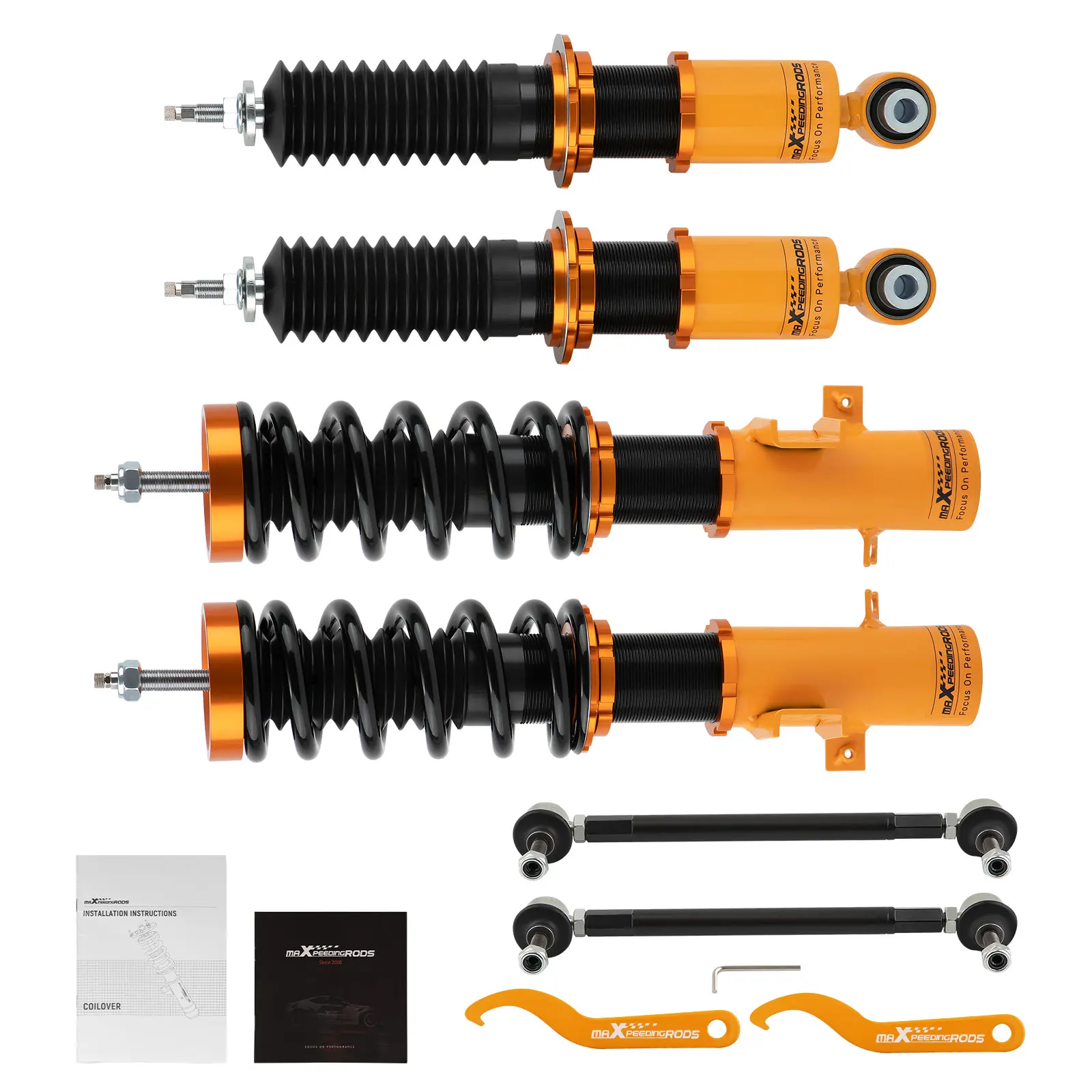 

Maxpeedingrods Damper Suspension Coilover Shock+Spring for Chevy Camaro 10-15 Adjustable Coilover Suspension Spring Shocks Kit