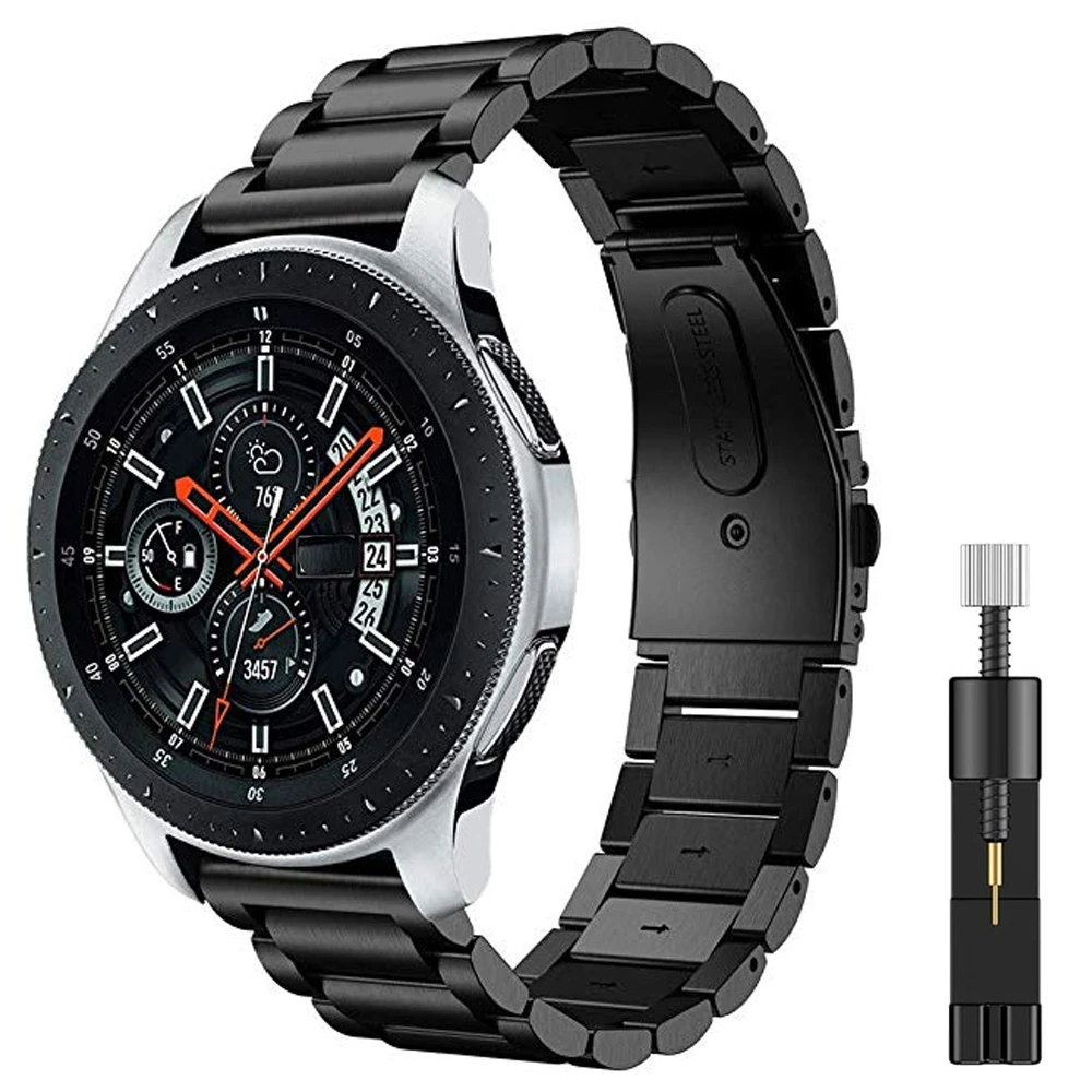Metal strap Compatible with Samsung watch 3 46mm/Active 2/Huawei watch GT GT2/Amazfit GTR for 22mm 20mm Replacement metal strap
