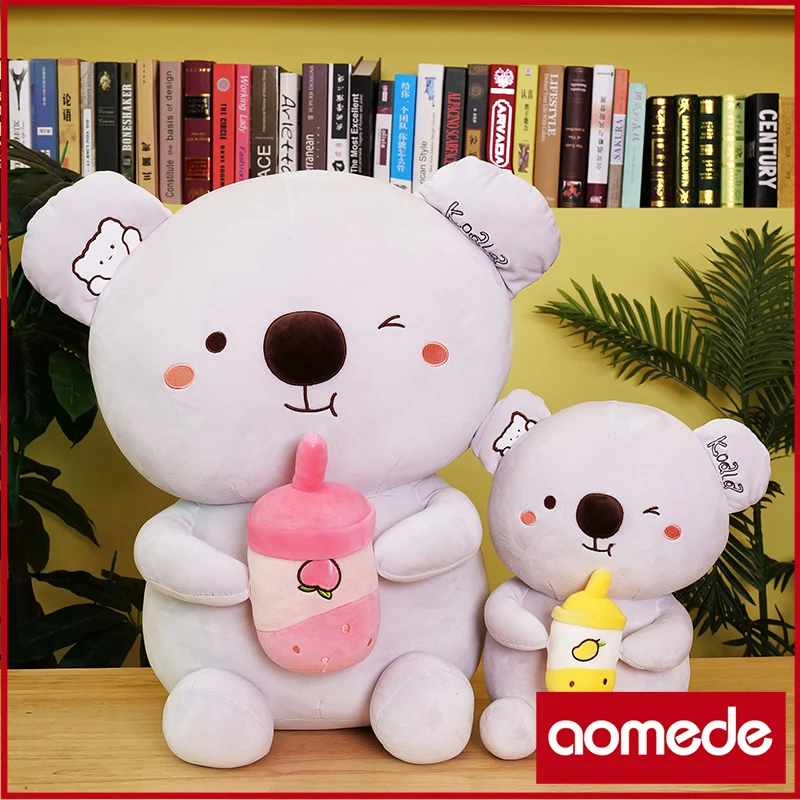 

30cm Cute Soft Milk Tea Koala Plush Toys Office Nap Pillow Home Comfort Cushion Child Decor Christmas Gift Cotton Doll