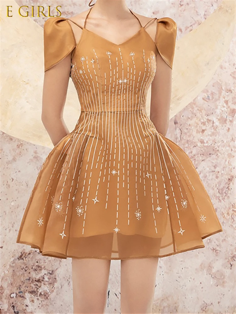 

Solid Dress Party Vintage Print Floral 2022 Short Sleeve Mesh Summer Embroidery A-Line Elegant Sexy Boho Lace Dresses Women Robe