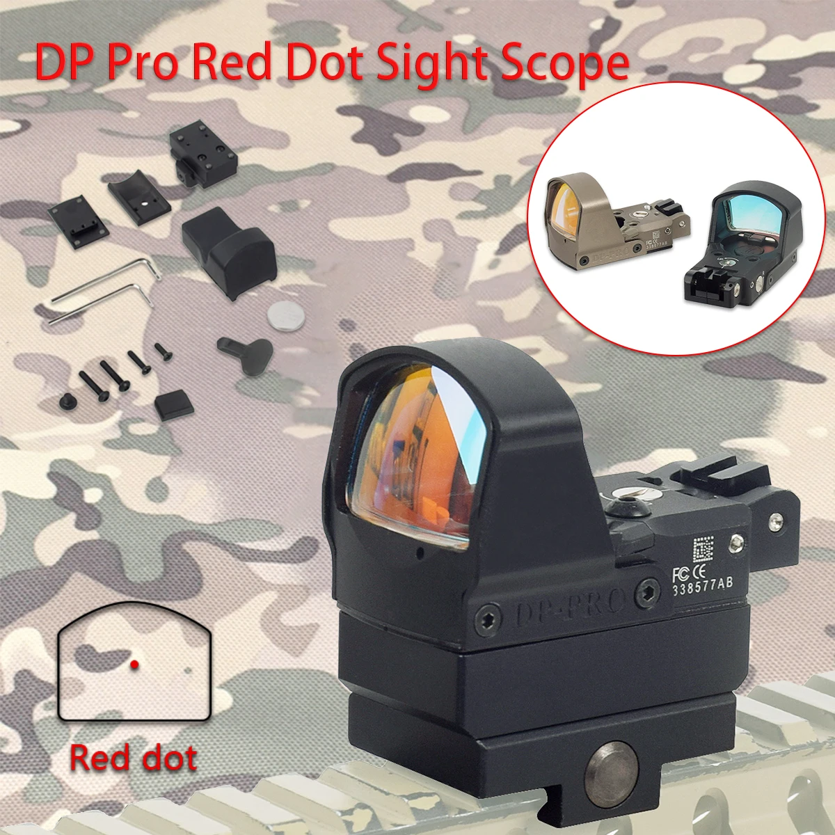 

Hunting Optics Holographic Red Dot Sight Scope LP DP Pro Reflex With Airsoft KSC KWA Glock 1911 1913 Mount Hunting Riflescope