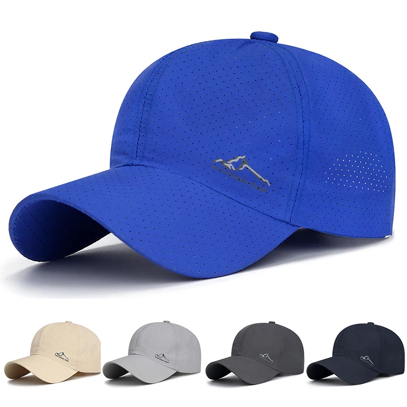 

Fashion Men Women Summer Baseball Cap Solid Color Quick Drying Hats Breathable Outdoor Sports Snapback Hat Peaked Cap