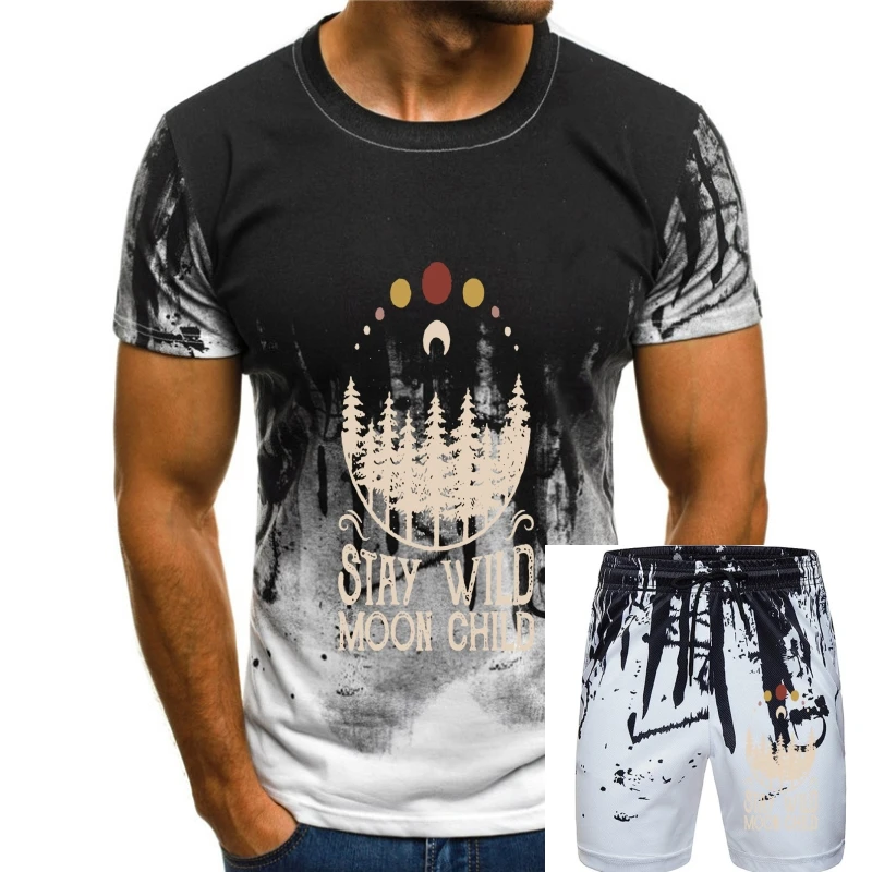 

Stay Wild Moon Child Ladies T-Shirt Cotton Black S-3Xl Streetwear Tee Shirt