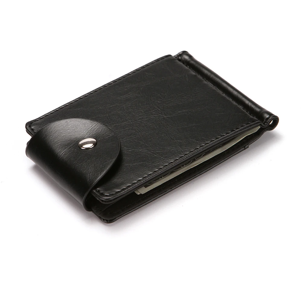 

South Korea Style Money Clip Men Wallet Purse Ultrathin Slim Wallet Mini Hasp Leather Wallet Business ID Credit Card Case