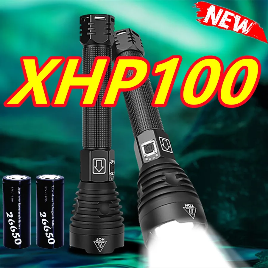 

900000 LM Powerful XHP100 LED Flashlight 18650 Tactical Torch Light Rechargeable Usb Flash light Hunting XHP90 XHP50 Led Lantern