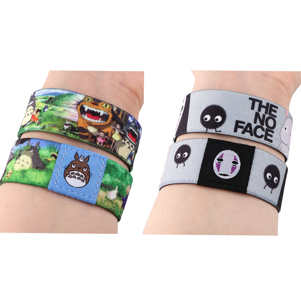 

Fashion Japanese Anime Movies Bracelets Trendy Fabric Hand Straps Cute Cats Wristbands Bangle Jewelry For Men Women Gifts
