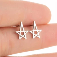 tulx stainless steel star hollow stud earrings for women trendy ear partner simple geometric design girl daily small jewelry