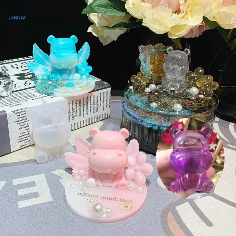 

Diy Handmade Products Lion Dog Hippo Ornament Silicone Mold Scented Gypsum Ornaments Drop Resin Mold for Decoration