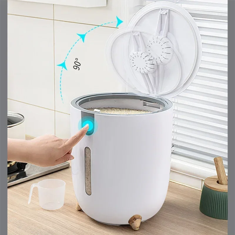 

Box Flap Moisture-proof Storage Kitchen Household 5kg/10kg Bucket Insect-proof Transparent And Rice Sealed
