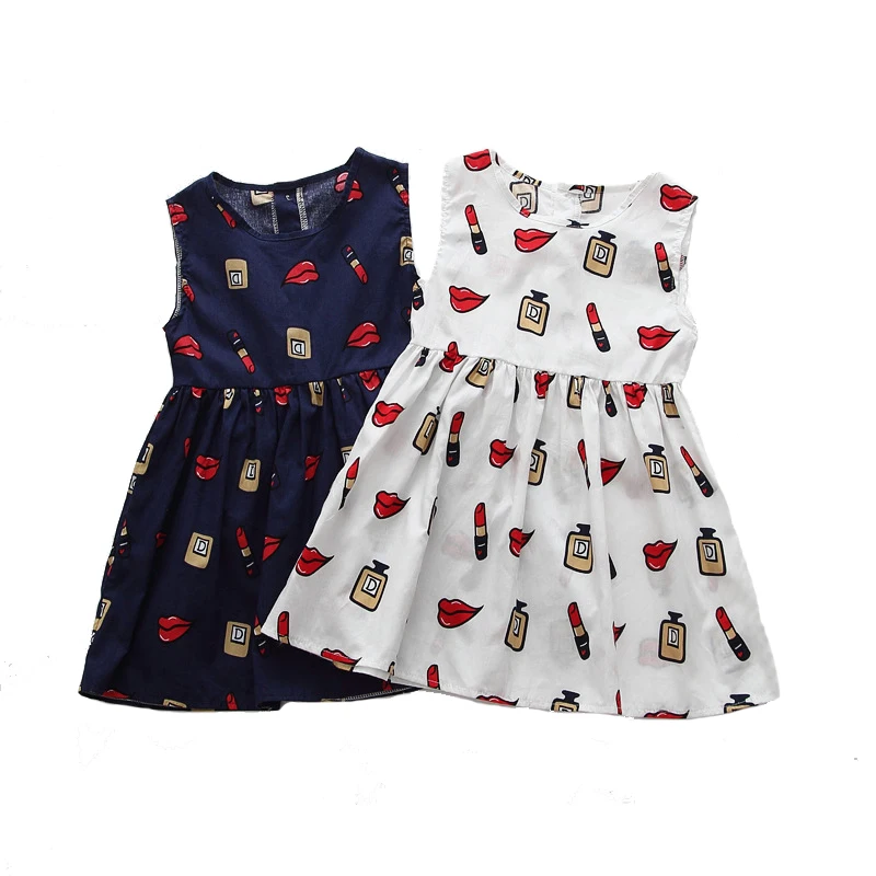 Летнее Хлопковое платье для девочек Детское без рукавов сарафан Vestdress Детские