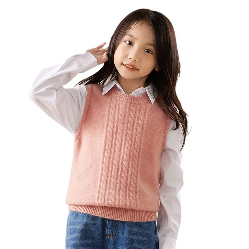 Strict Selection Wool Vest round Neck Sleeveless Jacquard Men's and Women's Same Knitted 24 Autumn Winter New