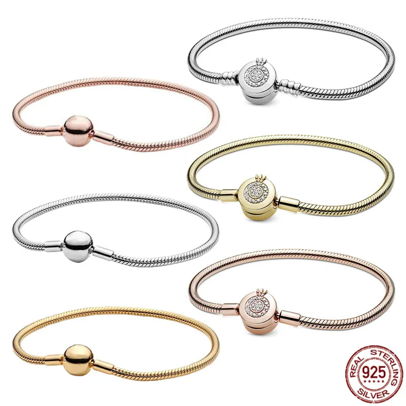 

Браслет из серебра 925 пробы с круглой кнопкой и бусинами