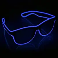 

YouRfocus Light Up Rave Glasses Wireless LED Glasses for Halloween Christmas Party EDM Flashing and Blinking (Blue)