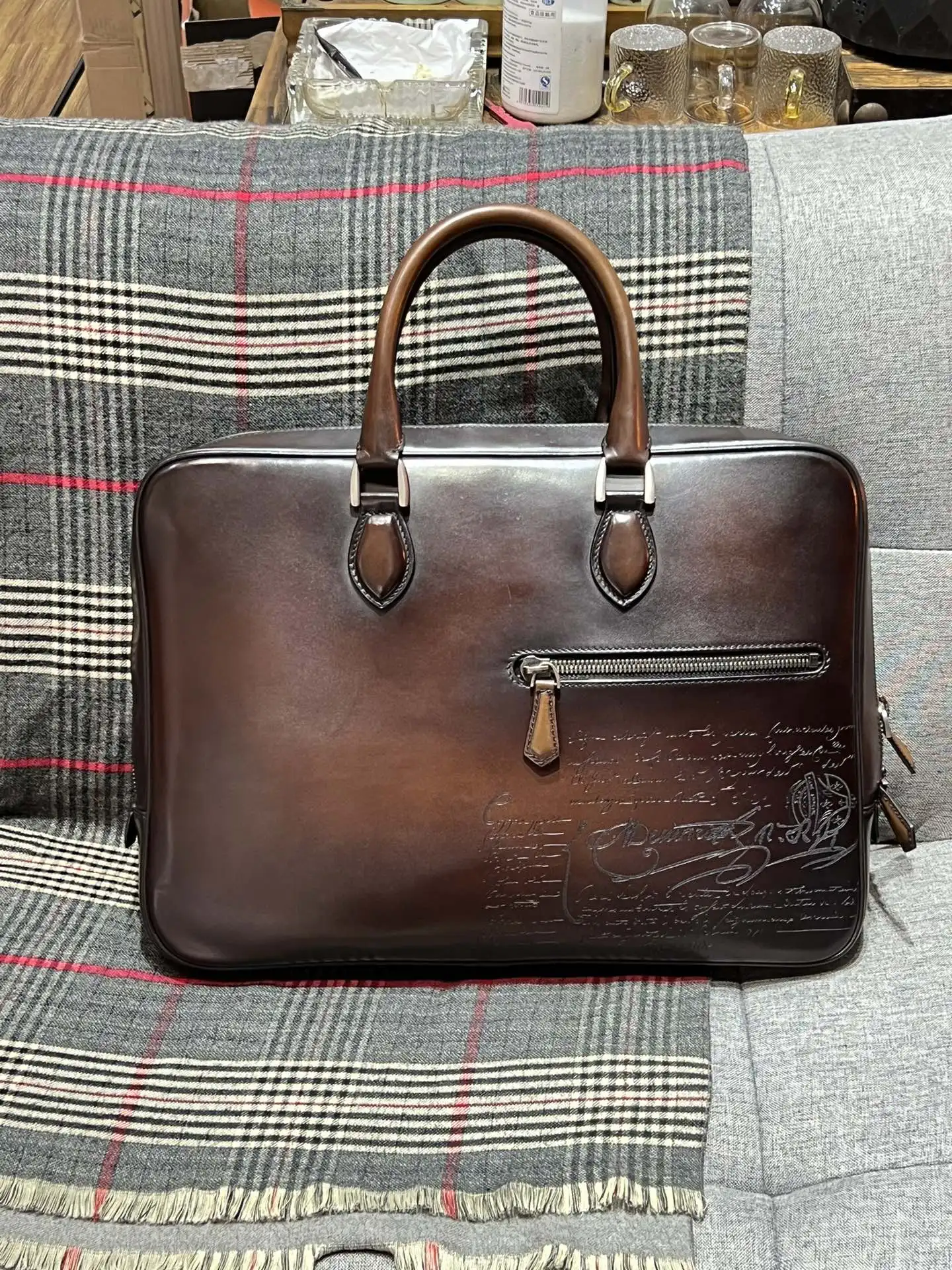 Luxury Retro Leather Men Briefcases  Handbags Male Business Crossbody Bag Classic Office Laptop Bags