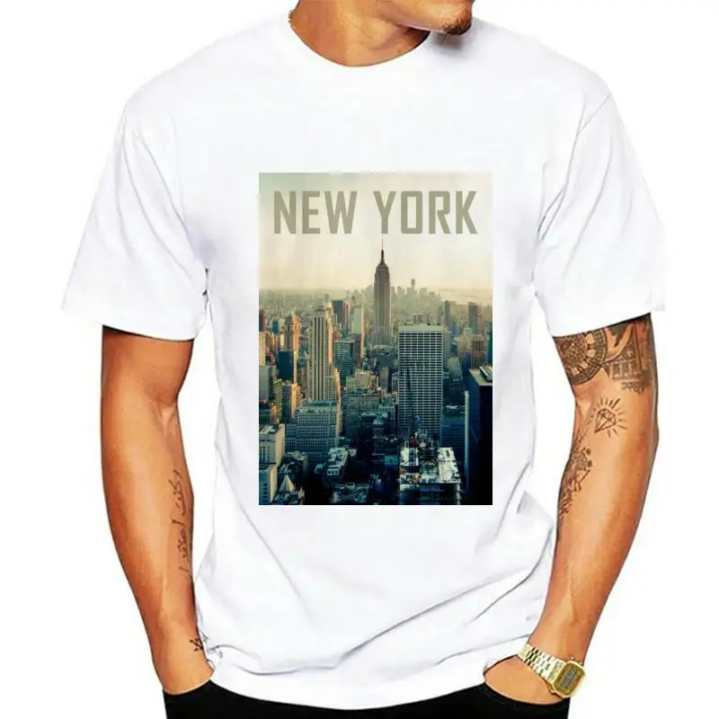 

Футболка с изображением Нью-Йорка, Мужская футболка с изображением государственной империи s Wo, Мужская футболка NYC, футболка с изображением...