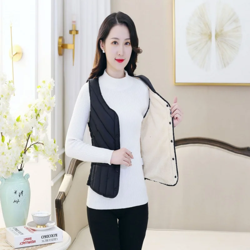 

Новинка, осенне-зимний пуховой жилет из хлопка, Женская легкая облегающая короткая внутренняя одежда на флисовой подкладке, 2023