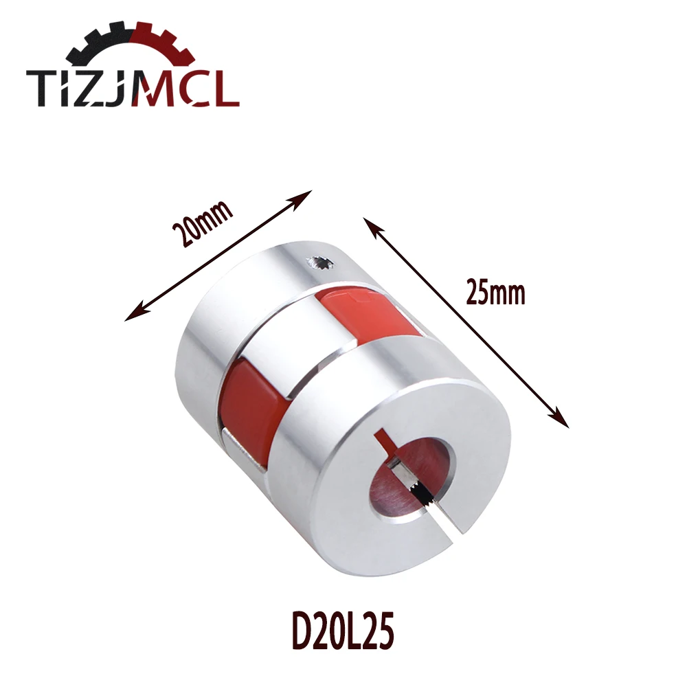 

1pcs D20L25 Flexible Stepper Motor Coupling OD 20x25mm Coupling 3/4/5/6/6.35/8/10mm 3D Printer Parts CNC Flexible Shaft Coupling
