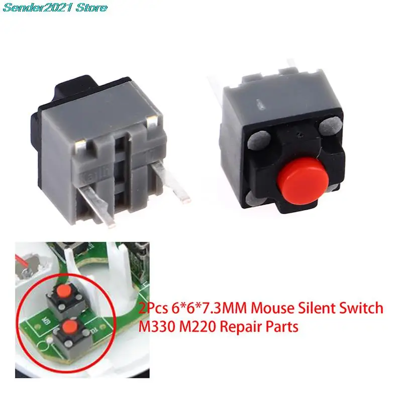 

2 шт. Бесшумная кнопка, бесшумный переключатель мыши, квадратная кнопка бесшумного микропереключателя M330 M220