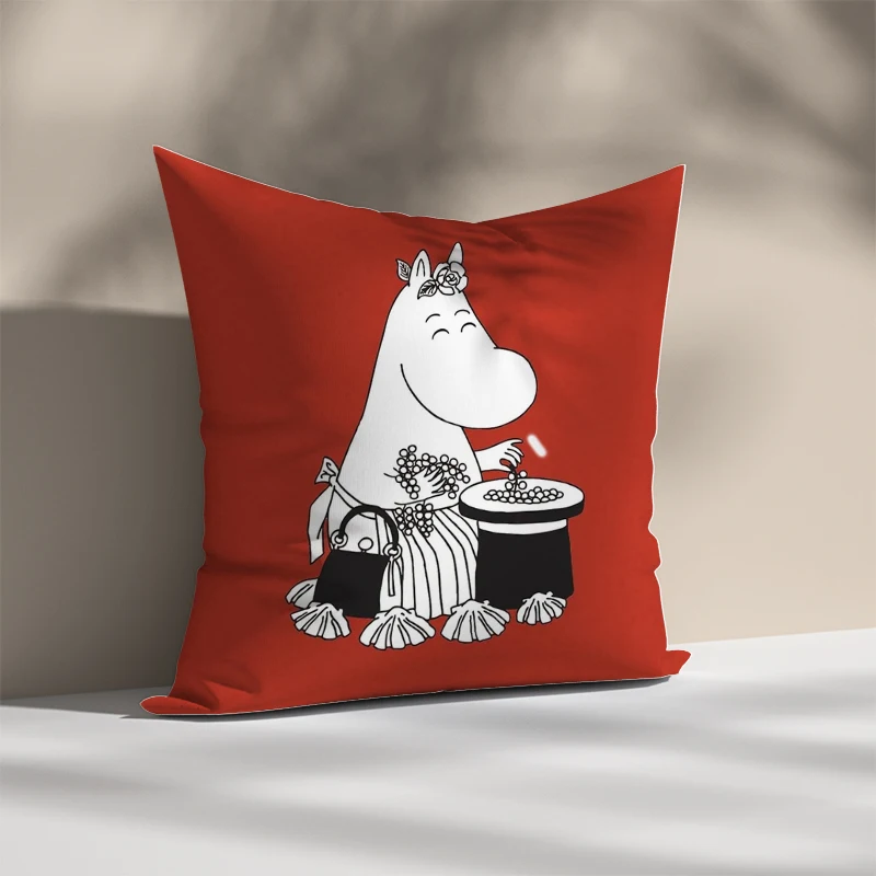 

Hippo Moomines Decorative Square Pillowcase Two Side Printing Decorative Cushion Cover Home Floral Pillow Case For Car Sofa