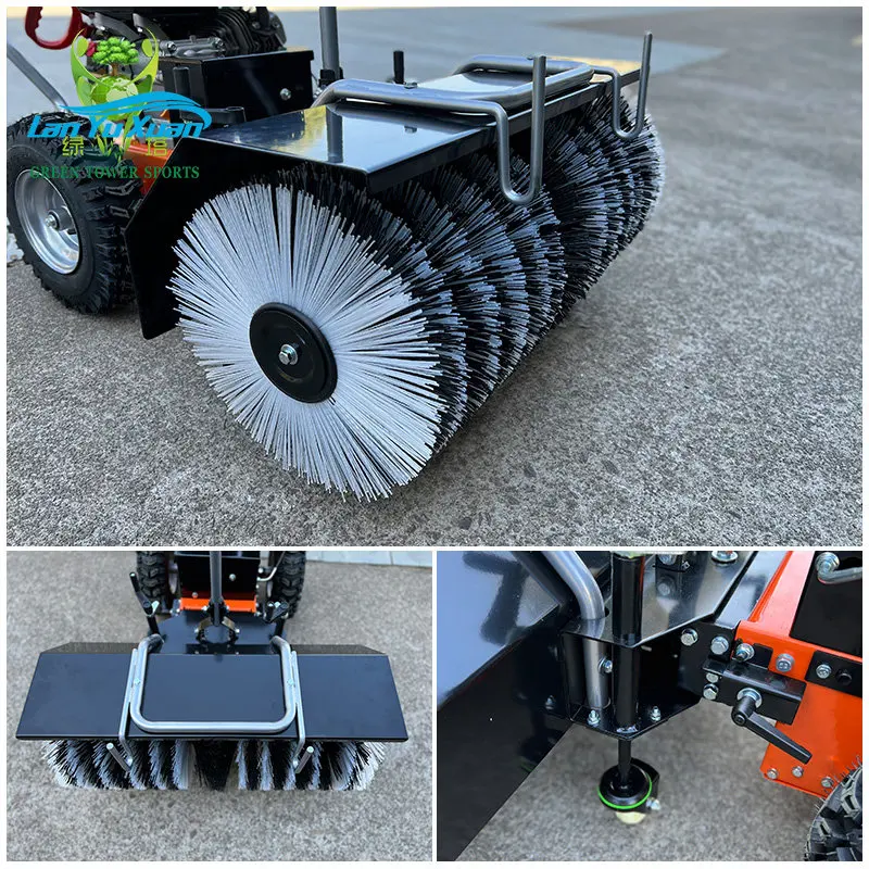 

High-horsepower Grass Sweeper Infinitely Variable Speed Four-wheel Seat Atv Brush Snow Sweeper 1.5m Wide Sand Beach Snowplough