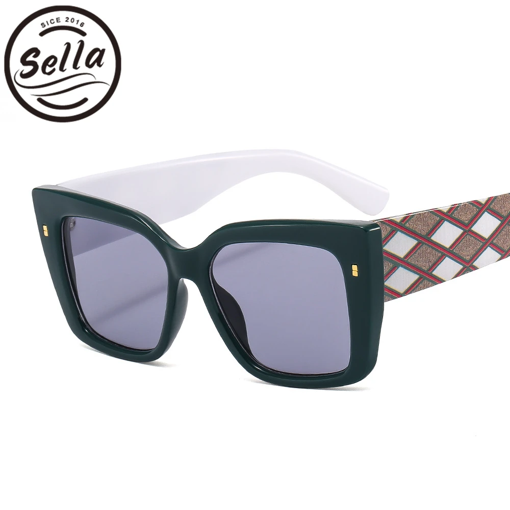 

Солнцезащитные очки Sella в ретро-стиле для мужчин и женщин, классические, квадратные, большие, с широкими дужками, винтажные, летние