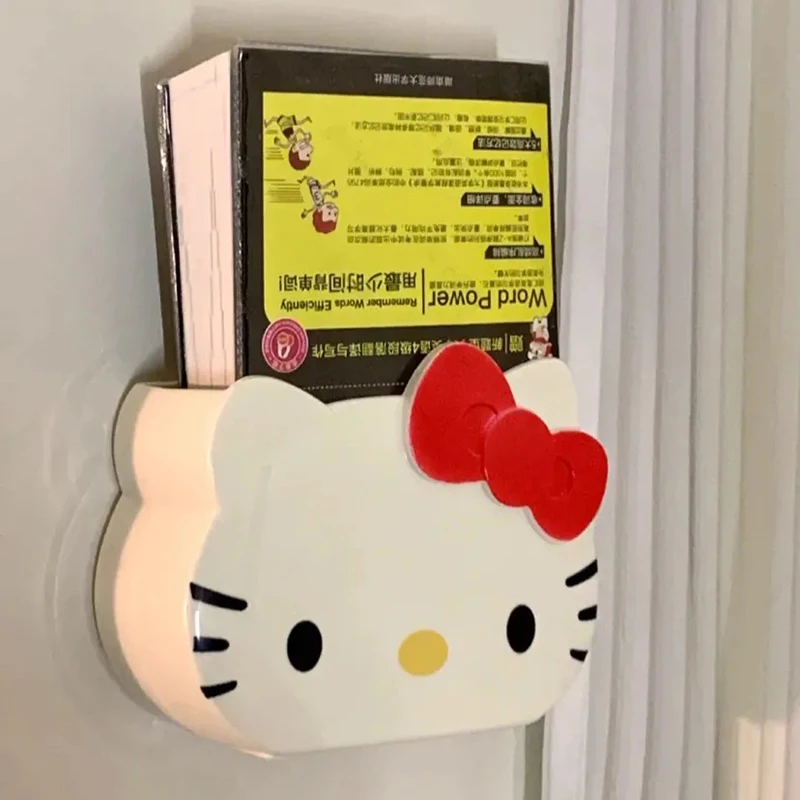Hello Kittys Tissue Box Kawaii Student Cartoon Sanrios Stationery Cosmetic Storage Box Bathroom Wall Drainage Toothbrush Holder