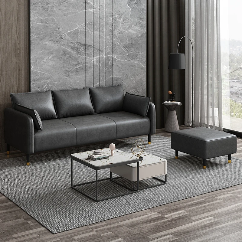 

Nordic Stretch Sofa Bed Stretch Leather Longue Foam Sponge Lounge Sofa Luxury Couch Minimalist Comfort Salon Room Furniture