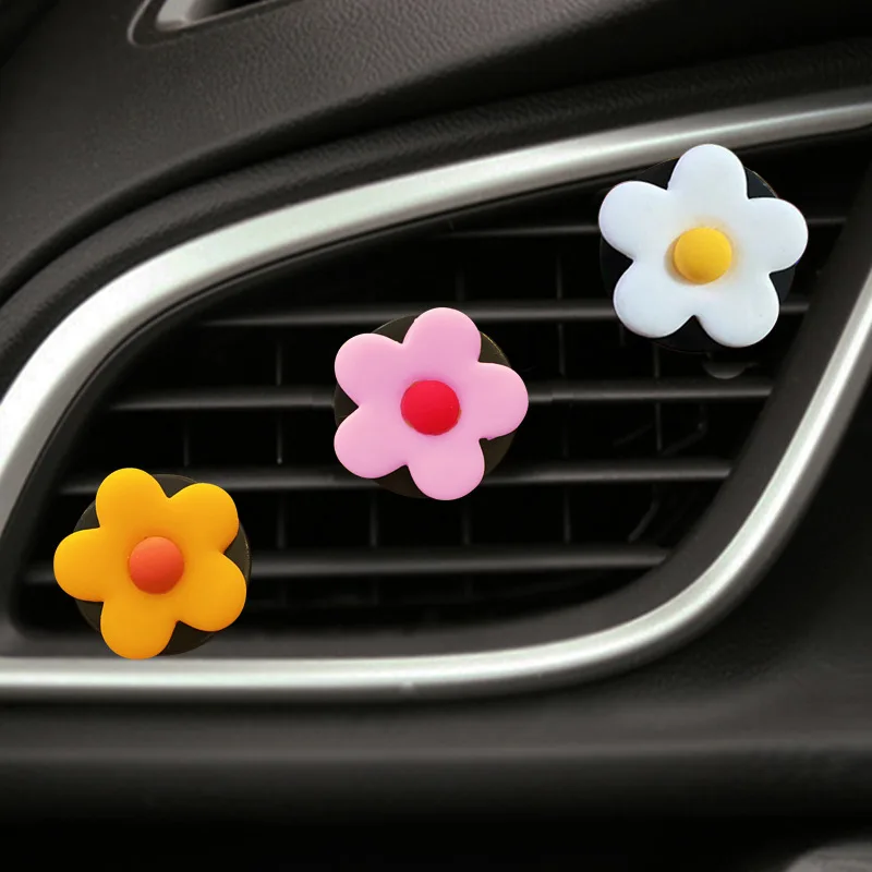 

Rainbow Color Flower Car Air Conditioner Outlet Fragrance Clip Car Decorative Pendant Auto Interior Decoration Home DIY Decor