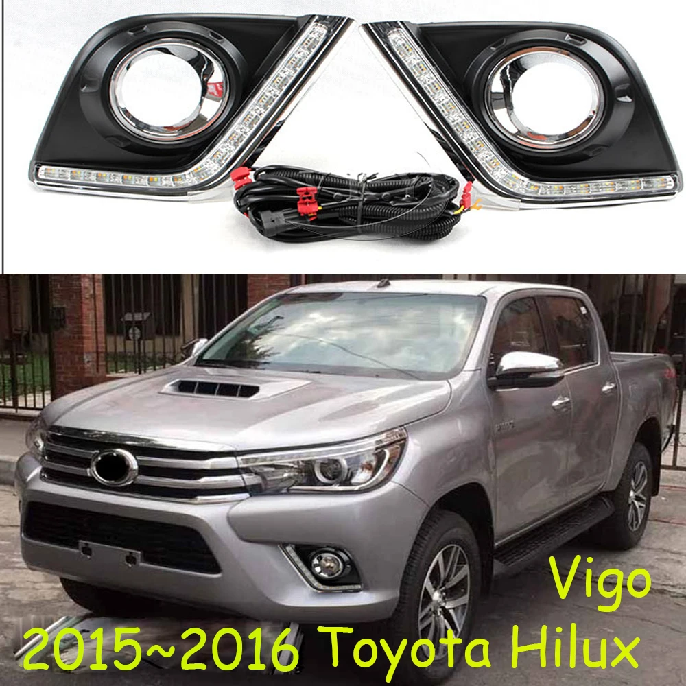 

Car Bumper Headlight Hilux Vigo Daytime Light Revo Rocco 2015~2016y DRL Car Accessories LED Headlamp Vigo Fog Light