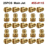 25pcs carburetor repair slow pilot jets carburetor main jets main jets 55 115 main nozzle for dellorto phbg sha