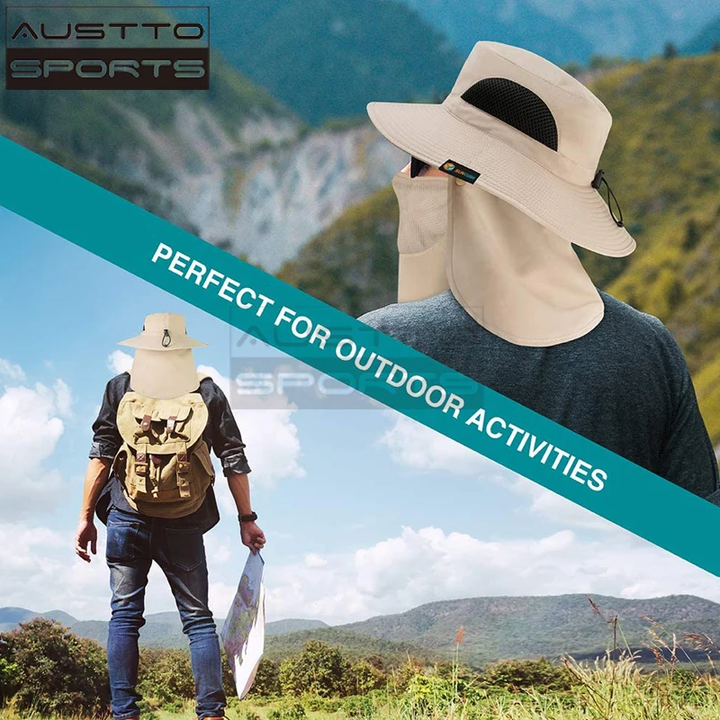 Шляпа для рыбалки мужчин и женщин шляпа с широкими полями защитой от УФ-лучей UPF50 +