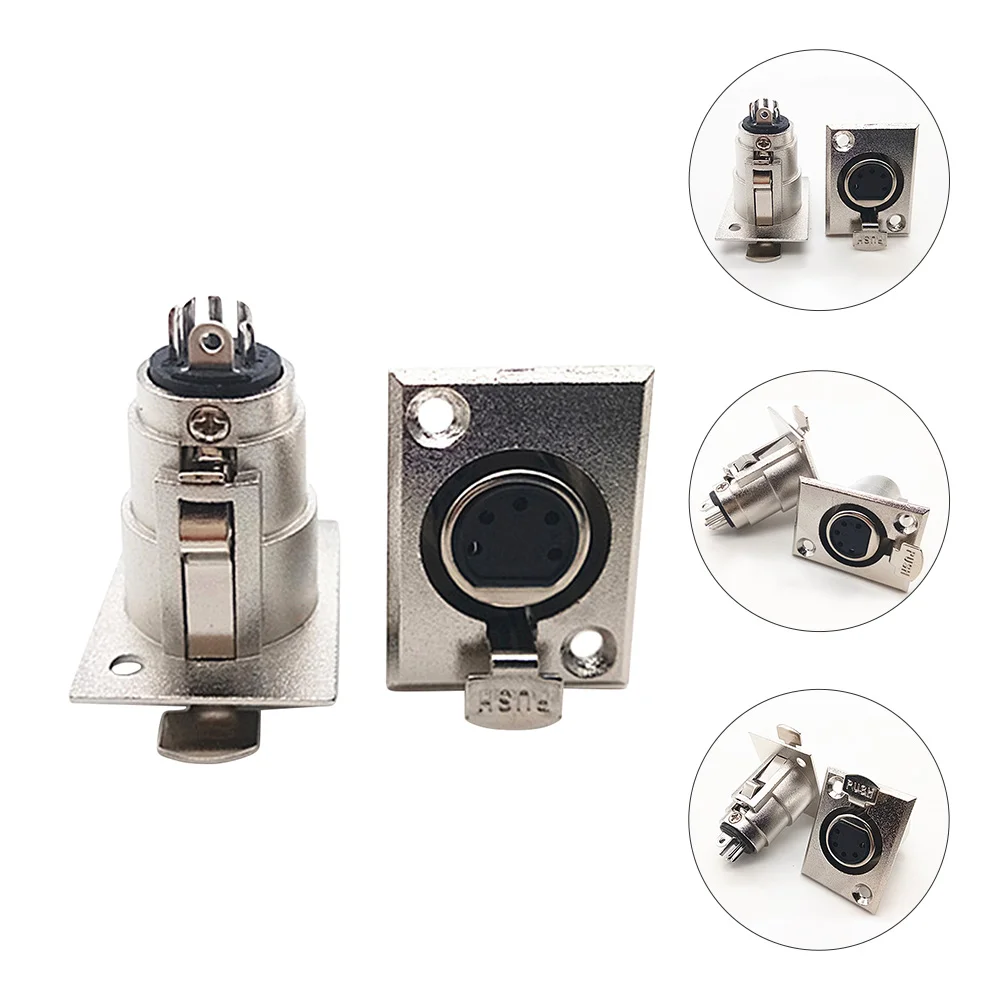 

2 PCS Nickel Plated Durable Replacement XLR Panel Connector XLR Straight Terminal