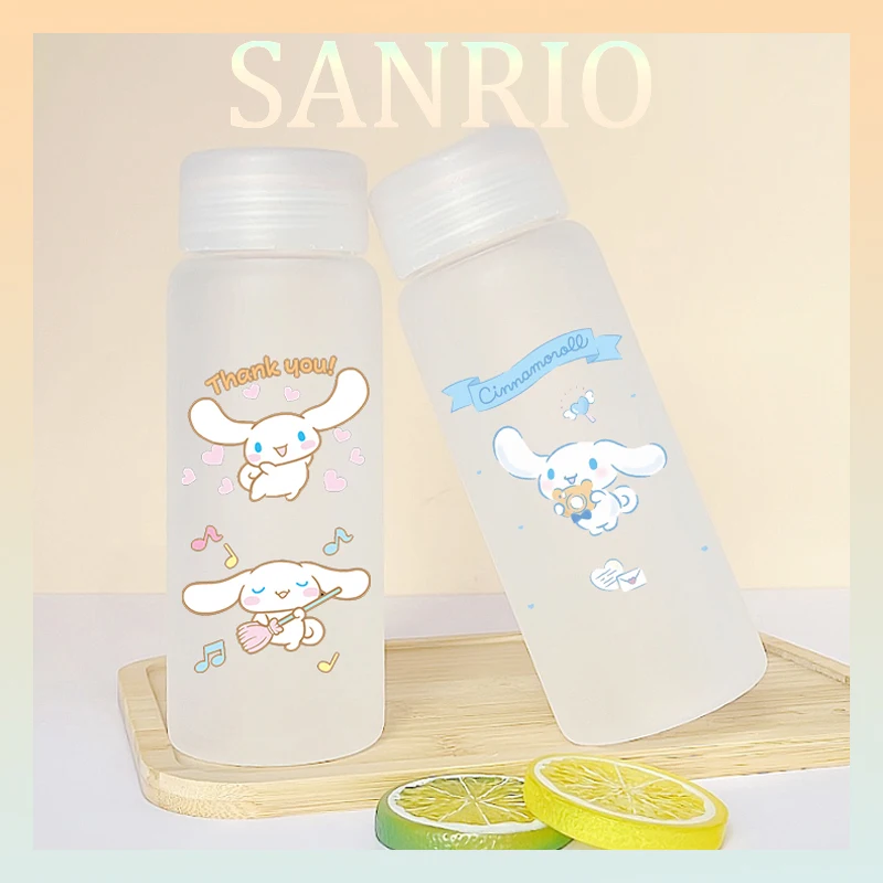 

Kawaii Sanrio Cinnamoroll Water Cup Summer Cute Cartoon Student Office Outdoor Frosted Portable Leak Proof Glass Water Cup