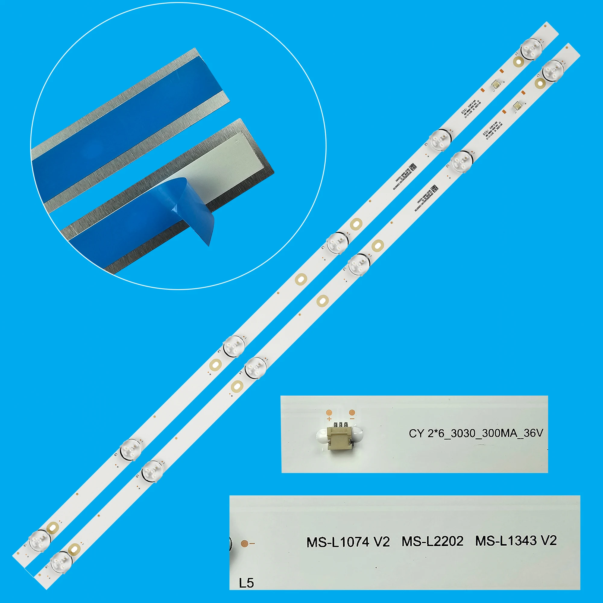 

Светодиодная подсветка для MS-L1343 V1 V2 8d32-dnwr-a3206b 32 "CY 2 * 6_ 3030_ 300ma_ 36V LED TV Bar Размер Jl.d32061330-081as-m