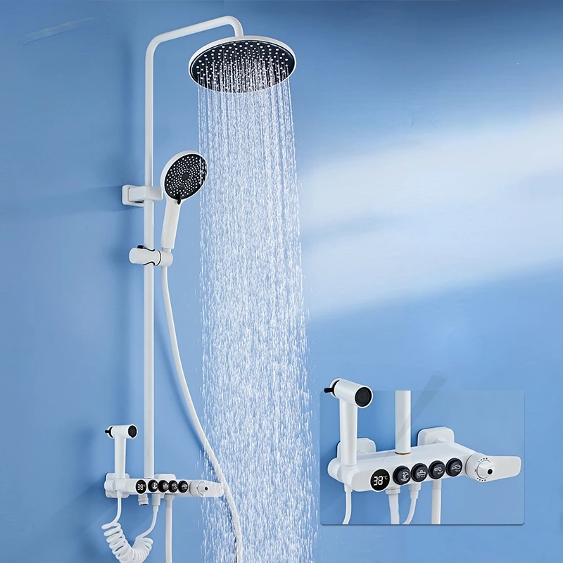 

System Mixer Shower Set Rainfall Hand Hygienic Faucet Thermostatic Shower Set Water Holder Mitigeur Douche Home Improvement