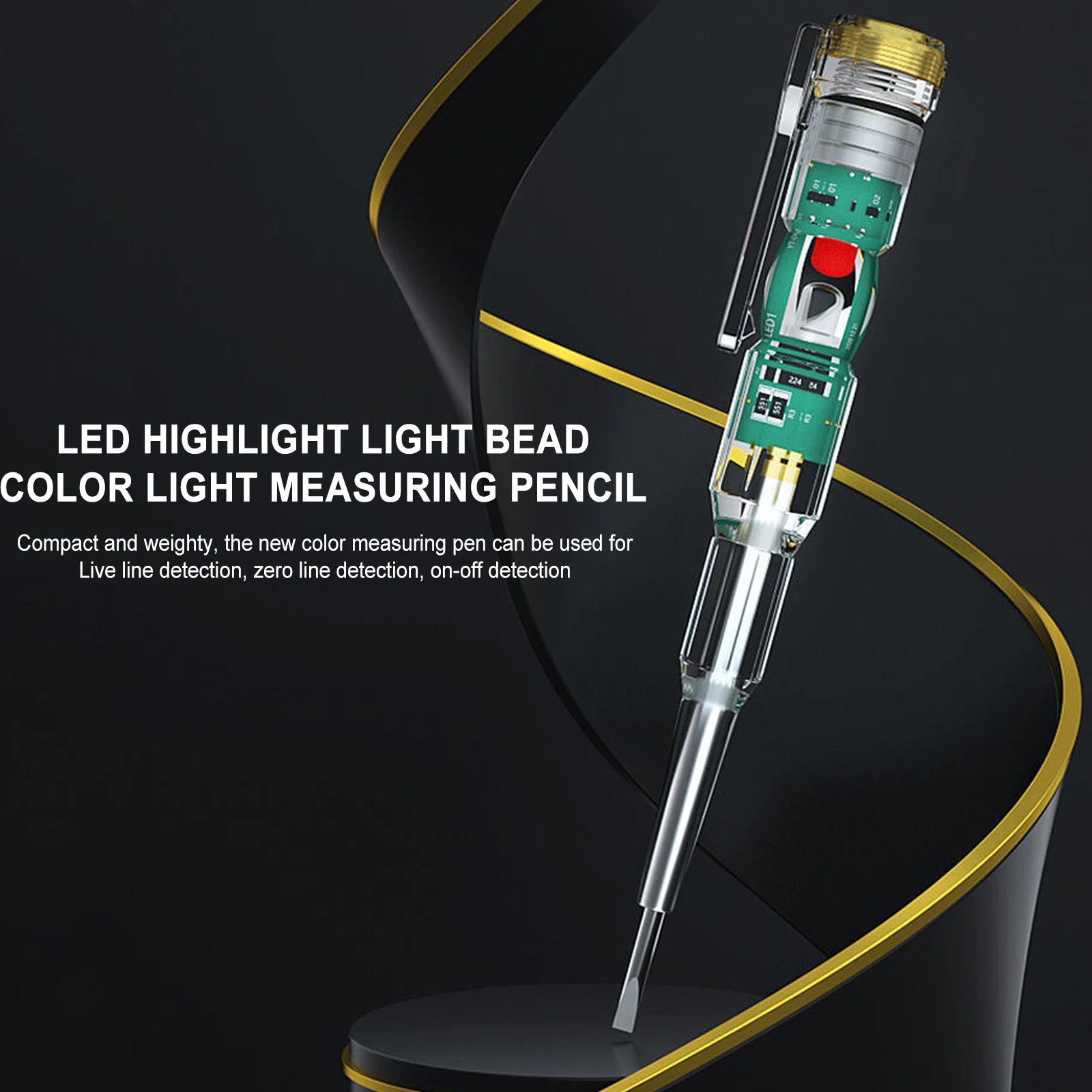 

Electrician Test Pen LED high-brightness Color Light Household Induction Zero Line Fire Line Test Breakpoint Check Electric Pens