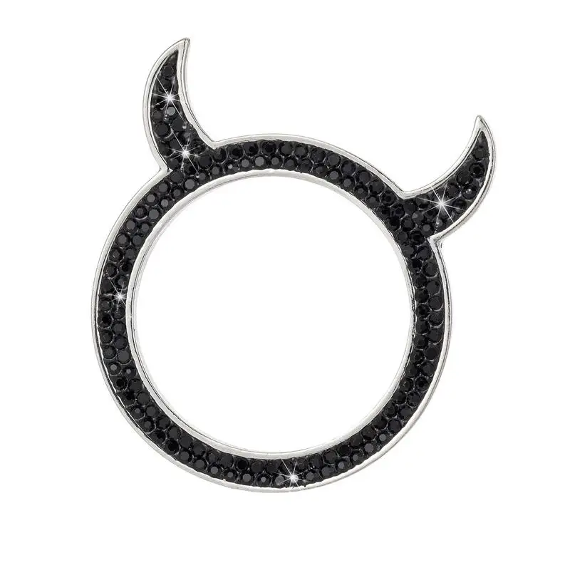 

Bling Ring Car Sticker Car Crystal Rhinestone Ring Little Devil Rhinestone Car Button Cover Accessories Personality Car Interior