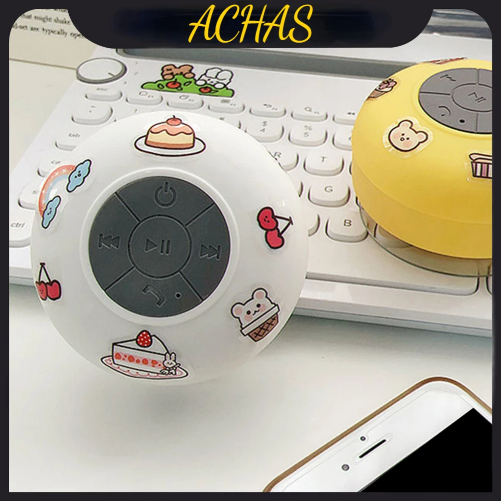 

Mini Bluetooth Speaker Portable Waterproof Suction Cup Wireless Handsfree Speakers Illuminated LED Light For Showers, Pool, Car