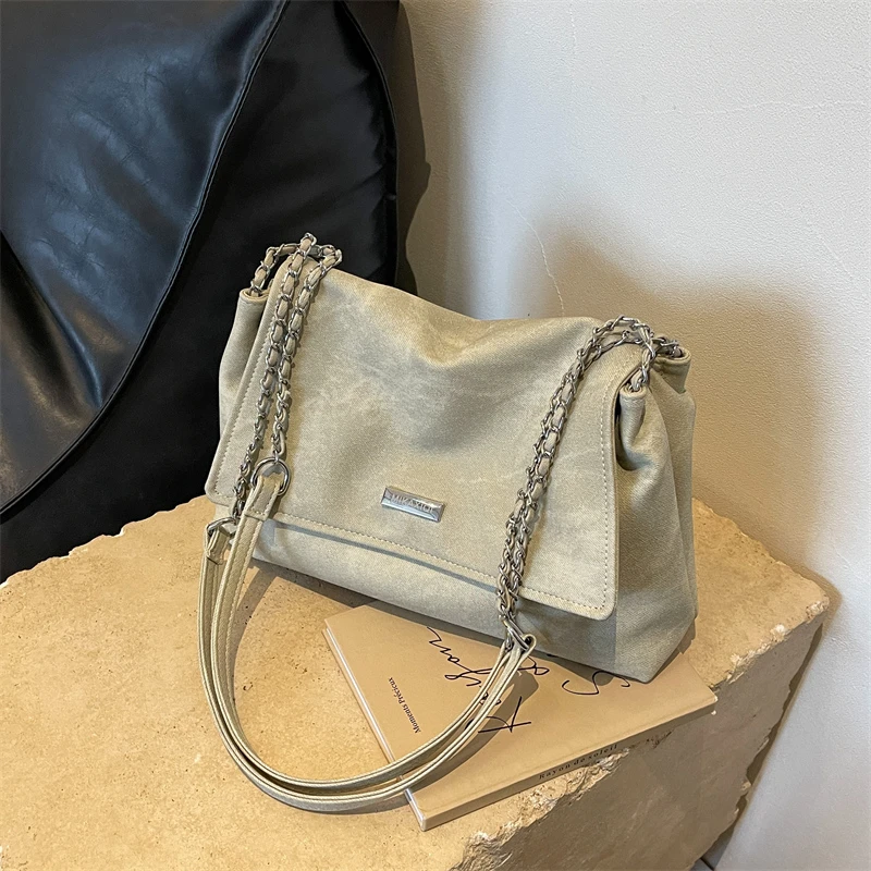 

Hot Selling Women's Bag Simple Retro Chain Shoulder Bag Large Capacity Fashion Women's Crossbody Bag Trend Versatile Tote Bag