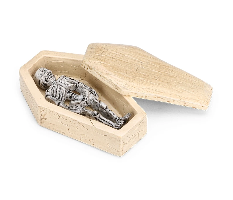 

resin figure mental psychological sand table game box court therapy Coffin and skeleton model figure resin dark shadow death