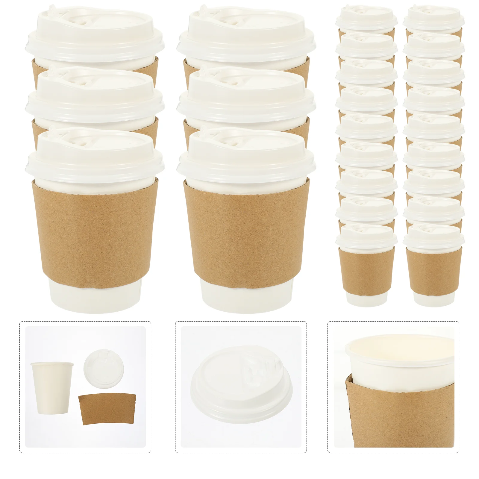 

Cups Coffeego Hot Paperdisposable Lids Cup Drinkingbeverage Tea Kraft Take Out Cold Iced Reusable Wrappingsleeve Espresso Latte